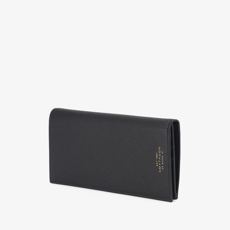 Smythson 【日本限定】Panama Slim Coat Wallet With Coin Purse BLACK