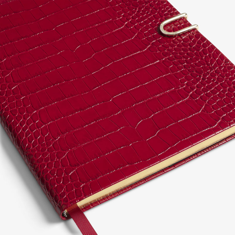 Smythson Mara Portobello Notebook With Slide RED