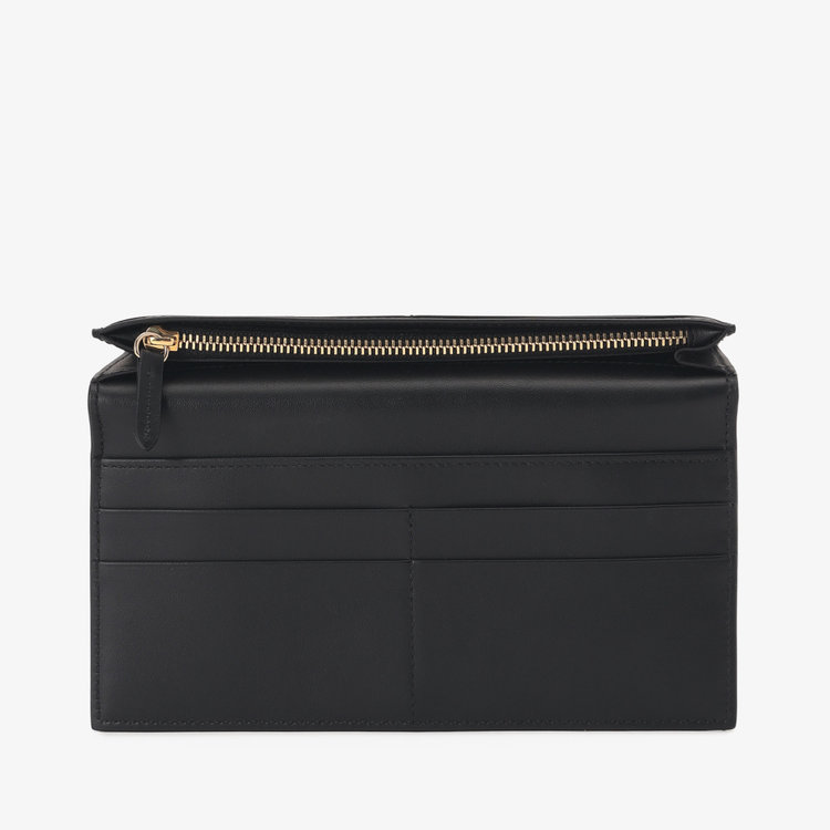 Smythson 【日本限定】Panama Slim Coat Wallet With Coin Purse BLACK